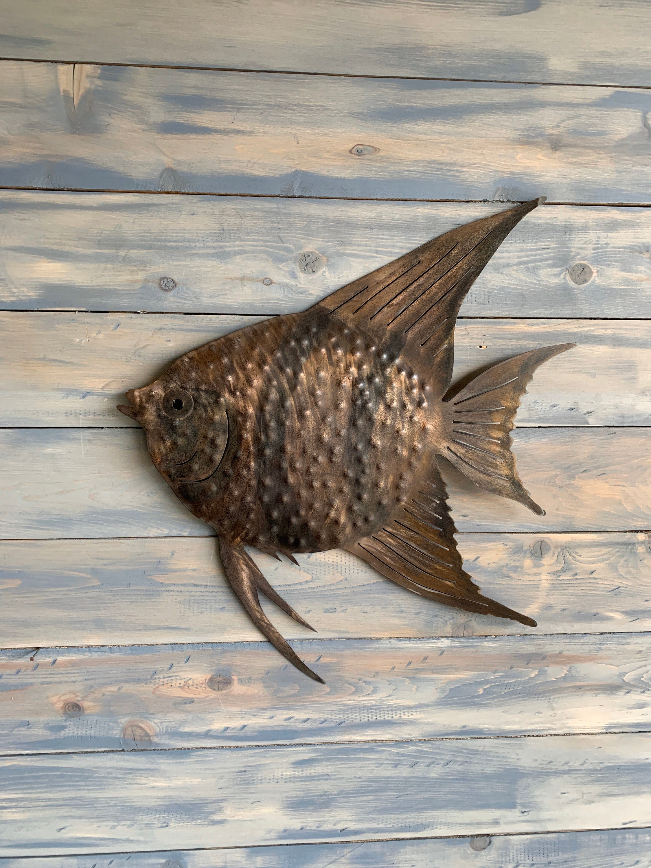 Metal Wall Angel Fish Home Decor Metal Wall Art
