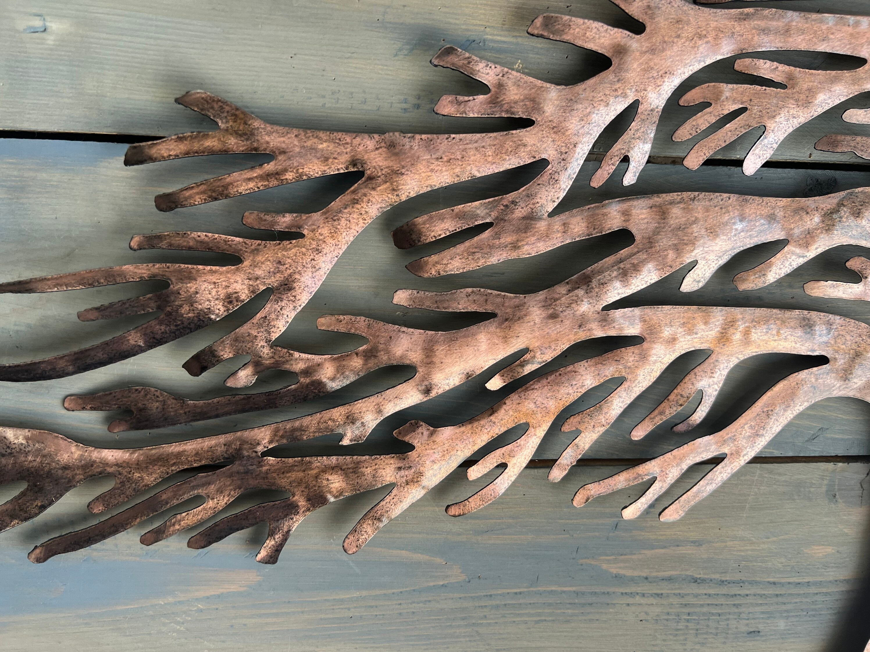 Metal Wall Tree Copper Patina Tree Wall Hanging Tree Windy Etsy