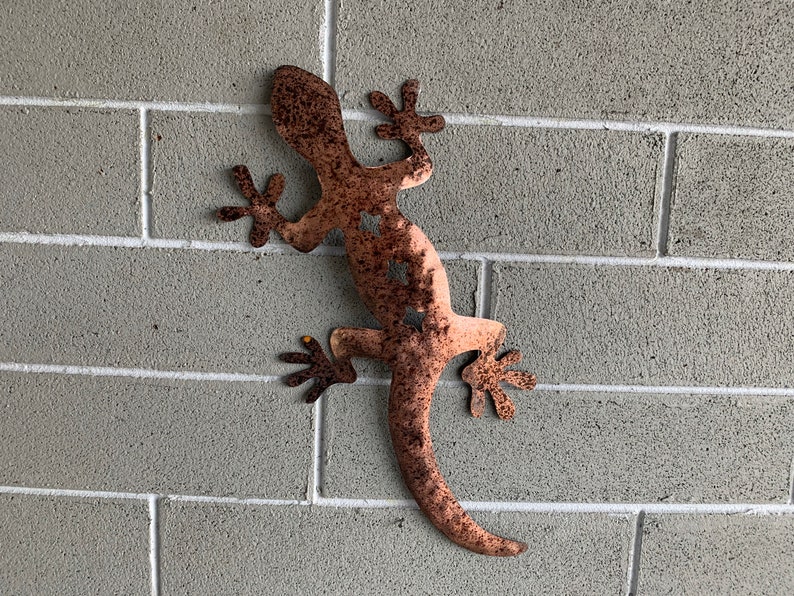 Gecko Lizard Metal Lizard Metal Art Lizard Metal Wall Etsy