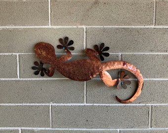 Gecko  - Lizard  - Metal Lizard  - Metal Art - Lizard Metal Wall Hanging   - Home Decor  Steel