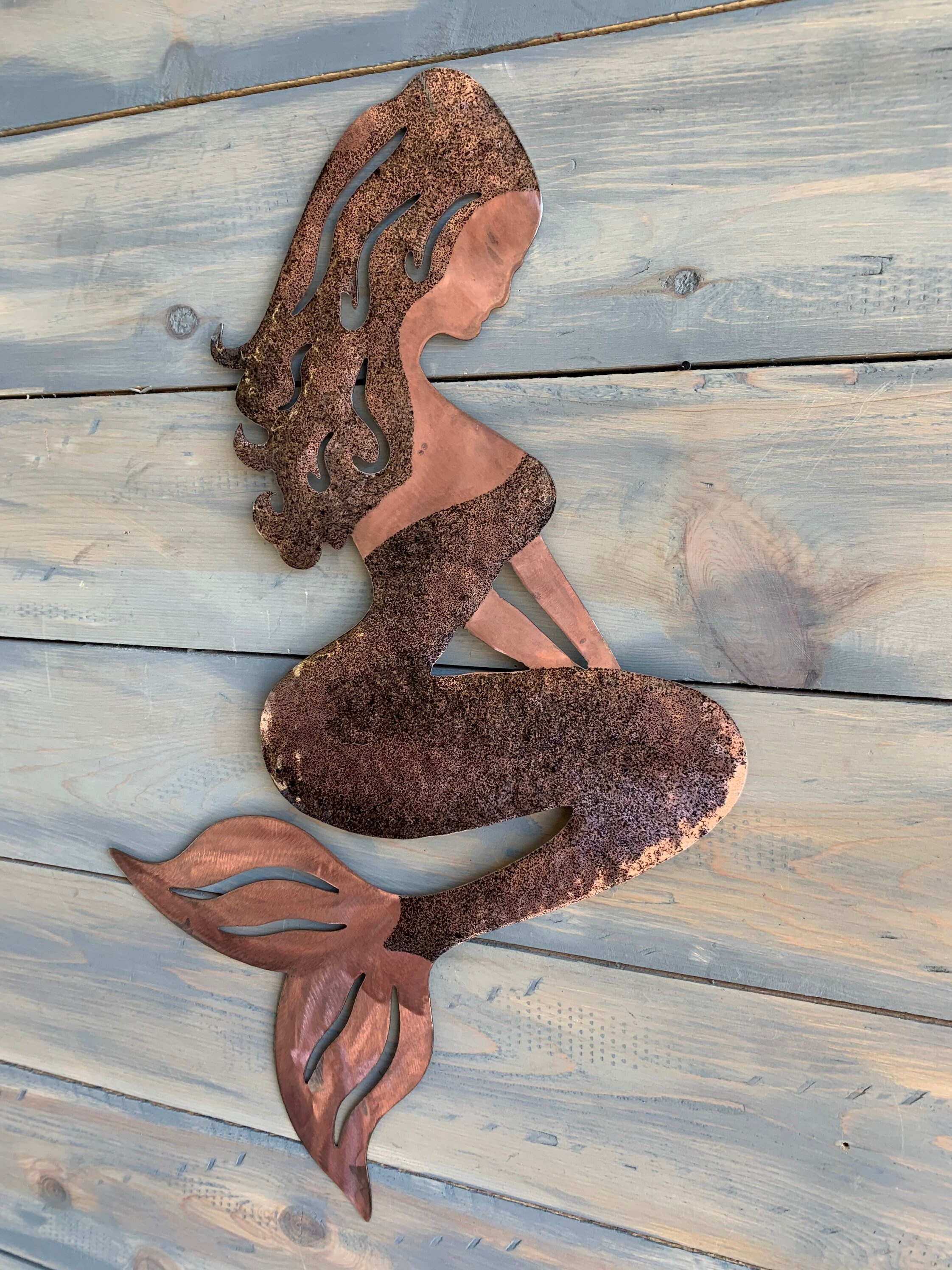 Metal Wall Mermaid Patinas steel Mermaid Home Decor Metal Art Wall