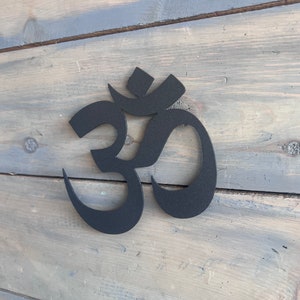 Aum Symbol, Matte Black Steel Om Sign, Meditation Decor