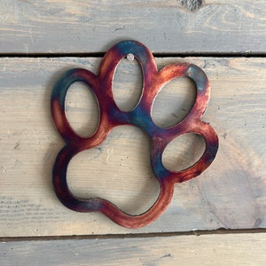 Colorful Metal paw, pet lovers hanging decorations, I love my pet paw, dog paw , wall accents