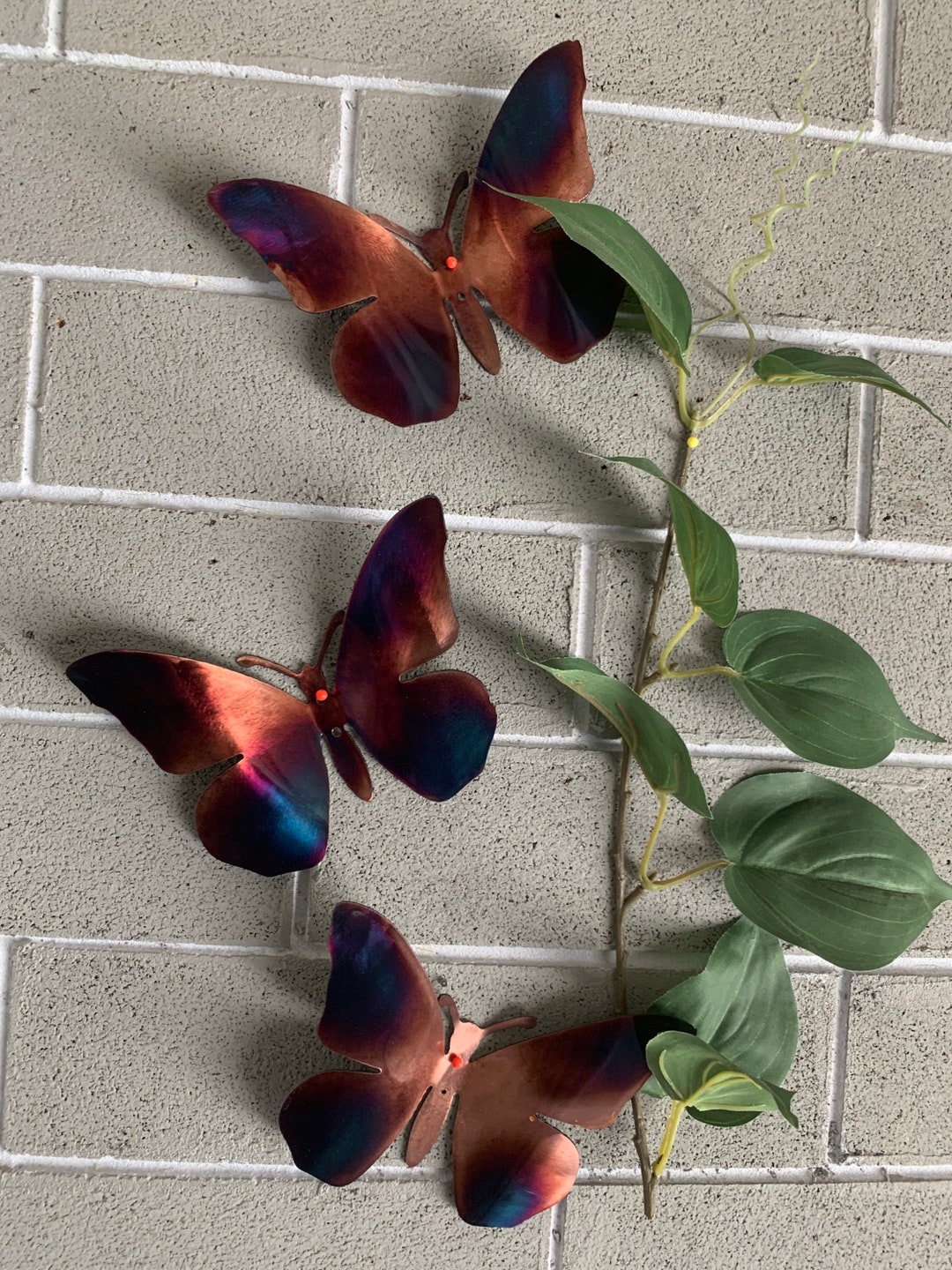 Metal Wall Butterflies,set of 3,butterfly Wall Art Metal Hanging