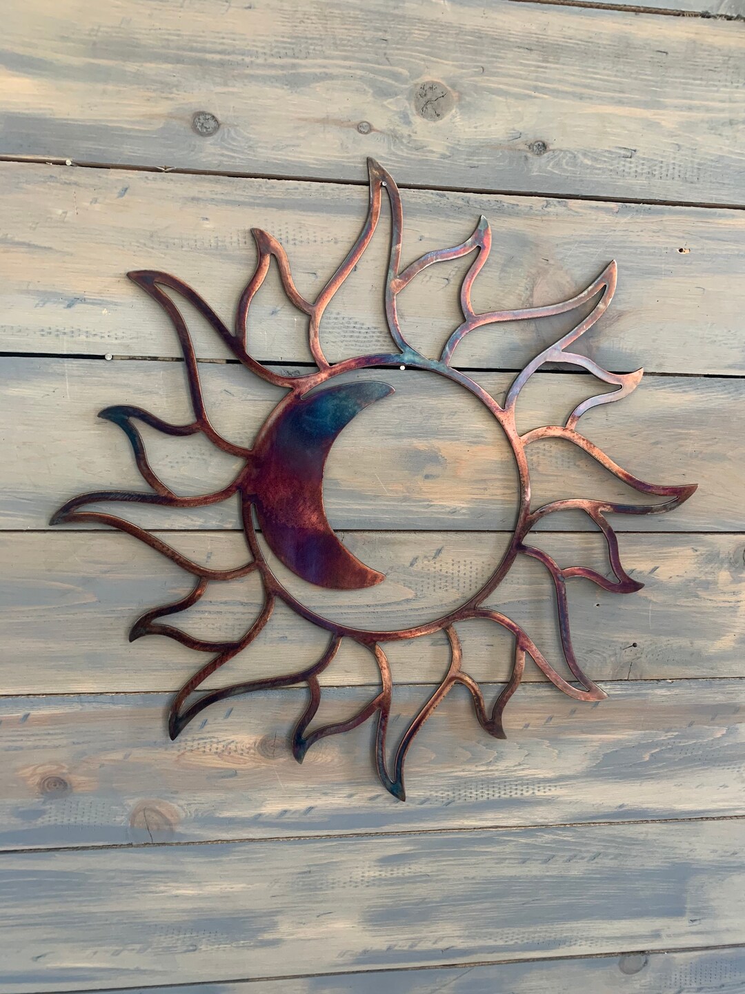 Patina Metal Sun and Moon Wall Art – Celestial Home Decor - Etsy