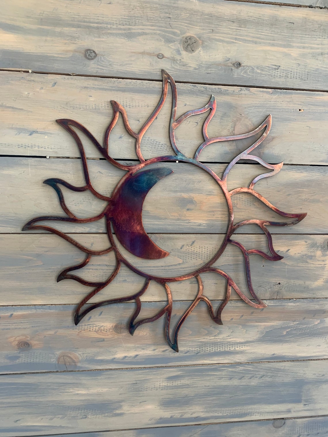 Patina Metal Sun and Moon Wall Art – Celestial Home Decor - Etsy