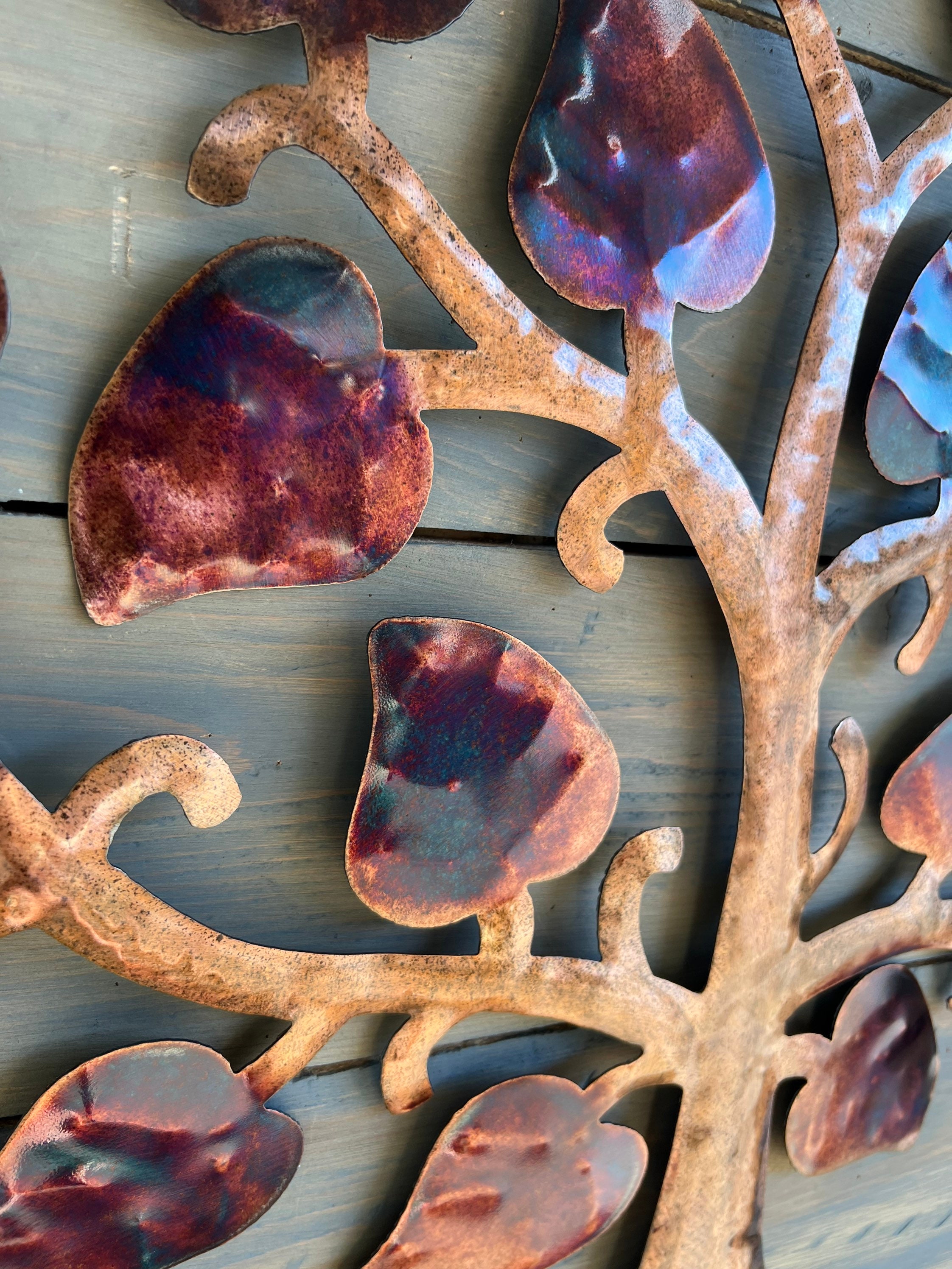 Metal Wall Tree Sculpture, Patina Finish, Hanging Tree Art - Etsy