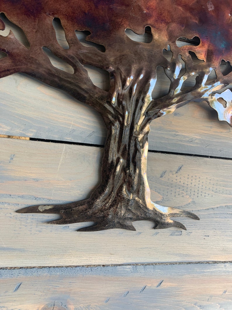 Oak Tree Metal Tree Art Wall Art Etsy