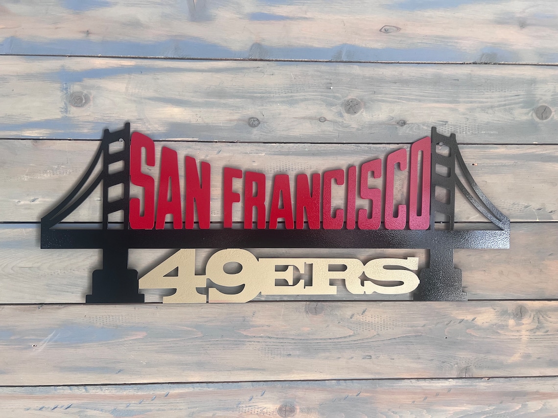 San Francisco 49ers Metal Art Sign, Football Decor - Etsy