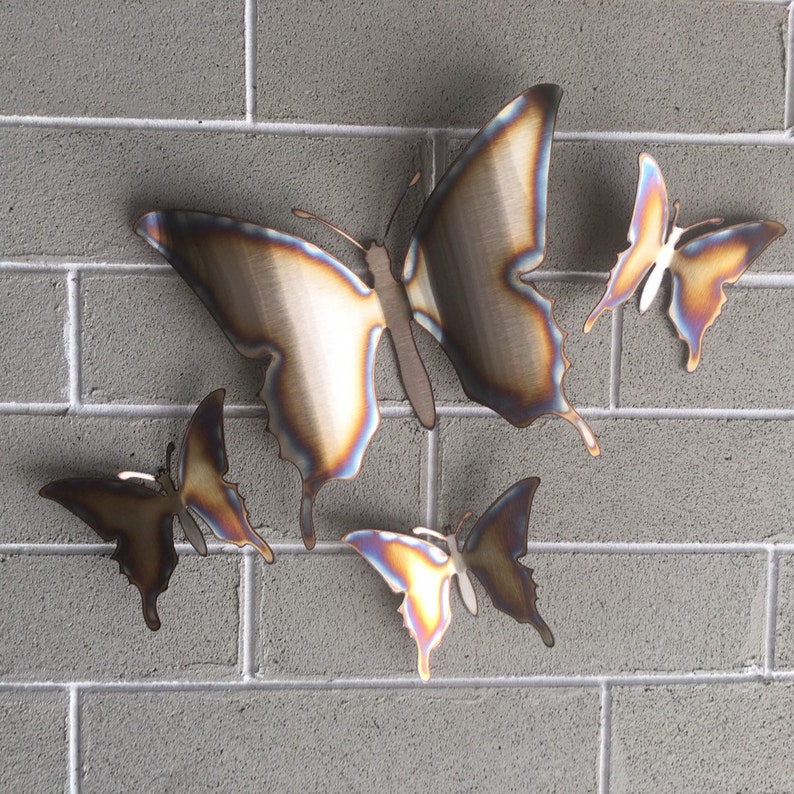 Stainless Butterflies Metal Wall Art Metal Butterflies Etsy