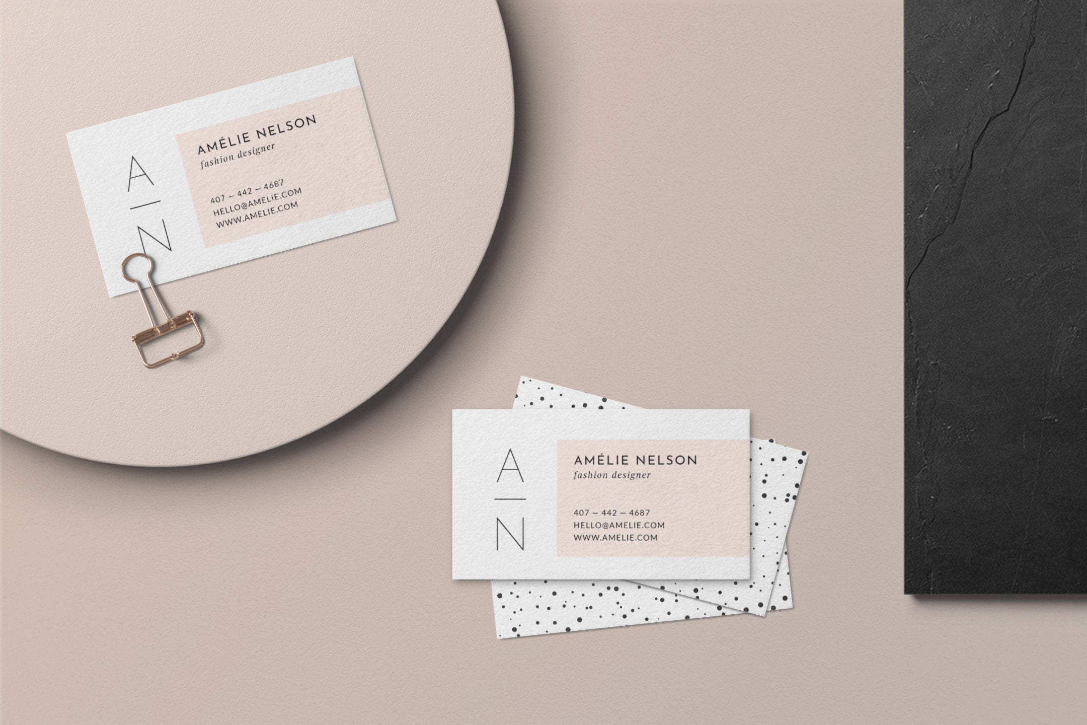 Beauty Business Card Design . PSD Business Card Template . Premade Contact  Card Feminine . Printable Calling Card MS Word + PS • Amelié Inside 2 Sided Business Card Template Word