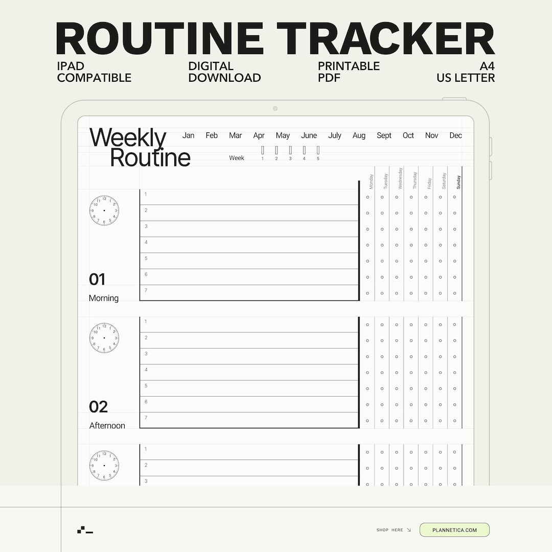 Visual Routine Tracker Routine & Self-care Tracker: Aesthetic Daily Rhythm and Habit Planner ...