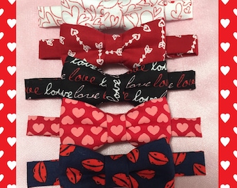 Valentine's day bow ties for boys. Love Script Bow tie. Heart Bow tie