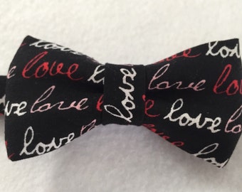 Valentine's day bow ties for boys. Love Script Bow tie.