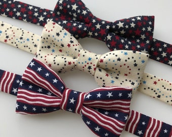 Patriotic bow tie. 4th of July bow ties. Stripes bow tie. Stars Bow tie