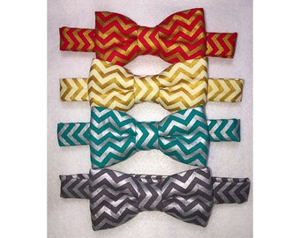 Chevron bow tie  for baby boy, toddlers and youth Red. Beige. Gold. Teal. Charcoal. Silver.