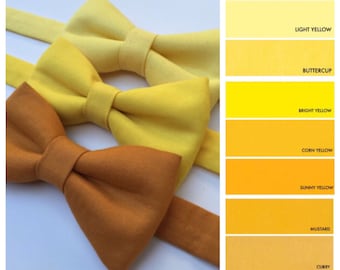 Yellow bow tie. Mustard yellow bow tie. Golden yellow bow tie