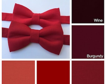 Red bow tie. Red baby boy bow tie. Red man bow tie. Burgundy bow tie. Wine bow tie.