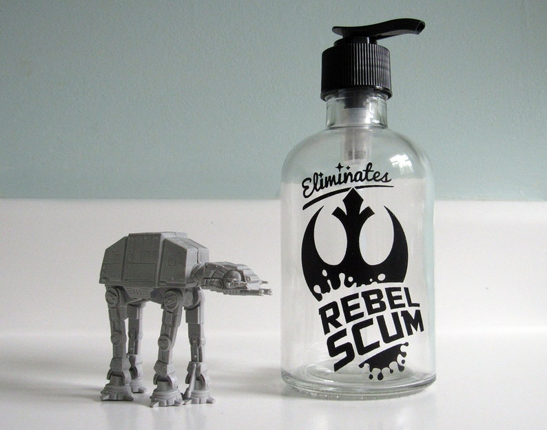 Rebel Scum Glass Soap Dispenser Star Wars Bathroom Decor Etsy