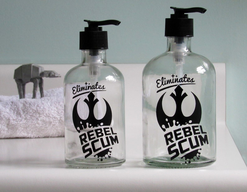 Rebel Scum Glass Soap Dispenser Star Wars Bathroom Decor Etsy