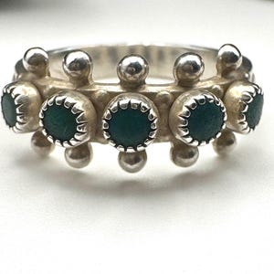 Estate Find! Vintage Sterling Silver Native American Snake Eye Zuni Style Ring, Size 5.5