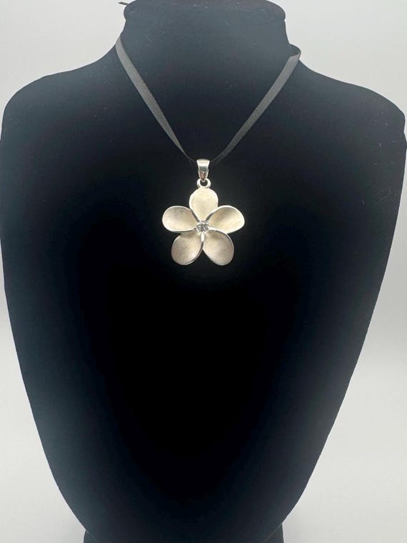 Estate Find! 926 Sterling Silver Plumeria Pendant