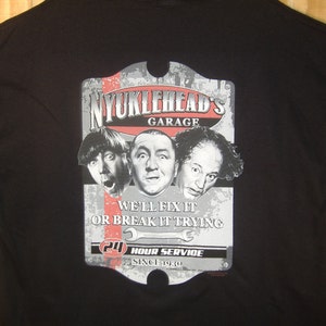 Three Stooges Knyukleheads Garage Car Repair T-shirt 100% Cotton  S-XXXL