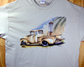 Koszulka z nadrukiem Chevy '50-'53 Pickup Hot Rod w stylu vintage, 100% bawełny, rozmiar S-XXXL