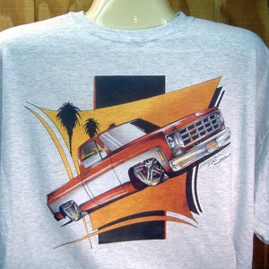 Chevy C10 '73-'80 Cheyenne Scottsdale Custom Pickup Truck T-shirt 100% Cotton S-XXXL