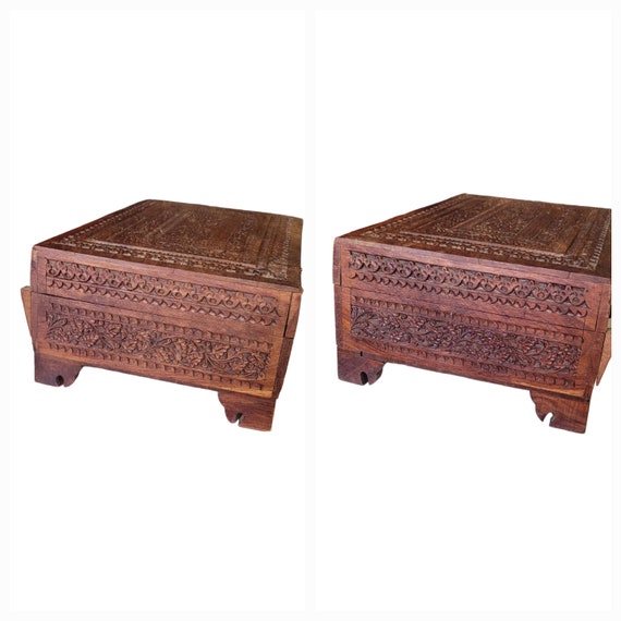 Hand Carved Wood Jewelry Box - image 2