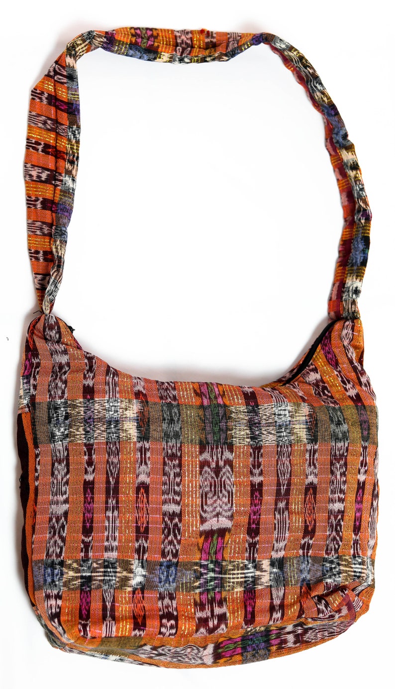 Guatemalan Handmade Floral Embroidery Large Hobo Bag