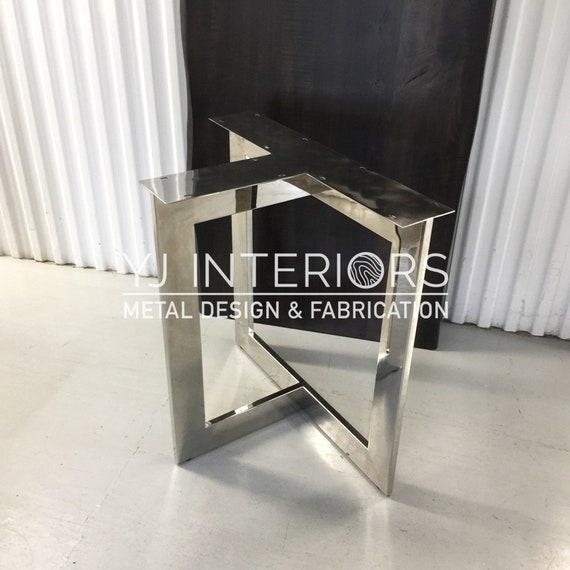 The Trio Mirror Chrome Finish Stainless Steel Metal Table Legs Etsy