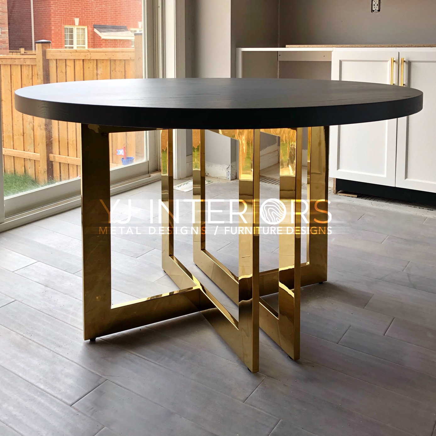 光沢のあるゴールドのテーブル脚（2個セット）：ステンレススチール製