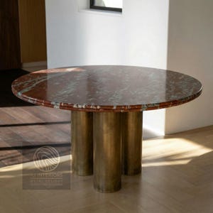 Round Antique Brass Drum Table Legs – Cylinder Metal Furniture Legs 28 inch