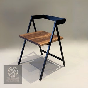Handcrafted Wood and Metal Dining Dine Chair (Model Name: Walker)