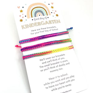 First Day of Kindergarten Family Matching Bracelets – Adjustable Waterproof Cord – First Day of School Gift