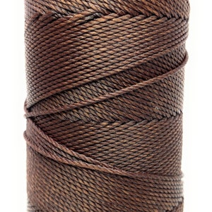 Linhasita Waxed Cord 1.5 mm Brown Chocolate Macrame PE-6/100G TEX 861 COR 488 116 Meters
