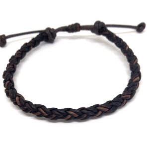 Braided Bracelet, Antique Brown Leather, Boys Favors, Daddy and Son Bracelet, Unisex, Family Bracelets image 2