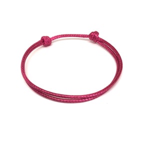 Minimalist Bracelet, Magenta String Bracelet, Anklet, Unisex, Family, Favors, Bridesmaids, Dark Pink