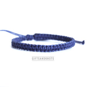 Blue Braided Awareness Bracelet Adjustable Waterproof Wristband