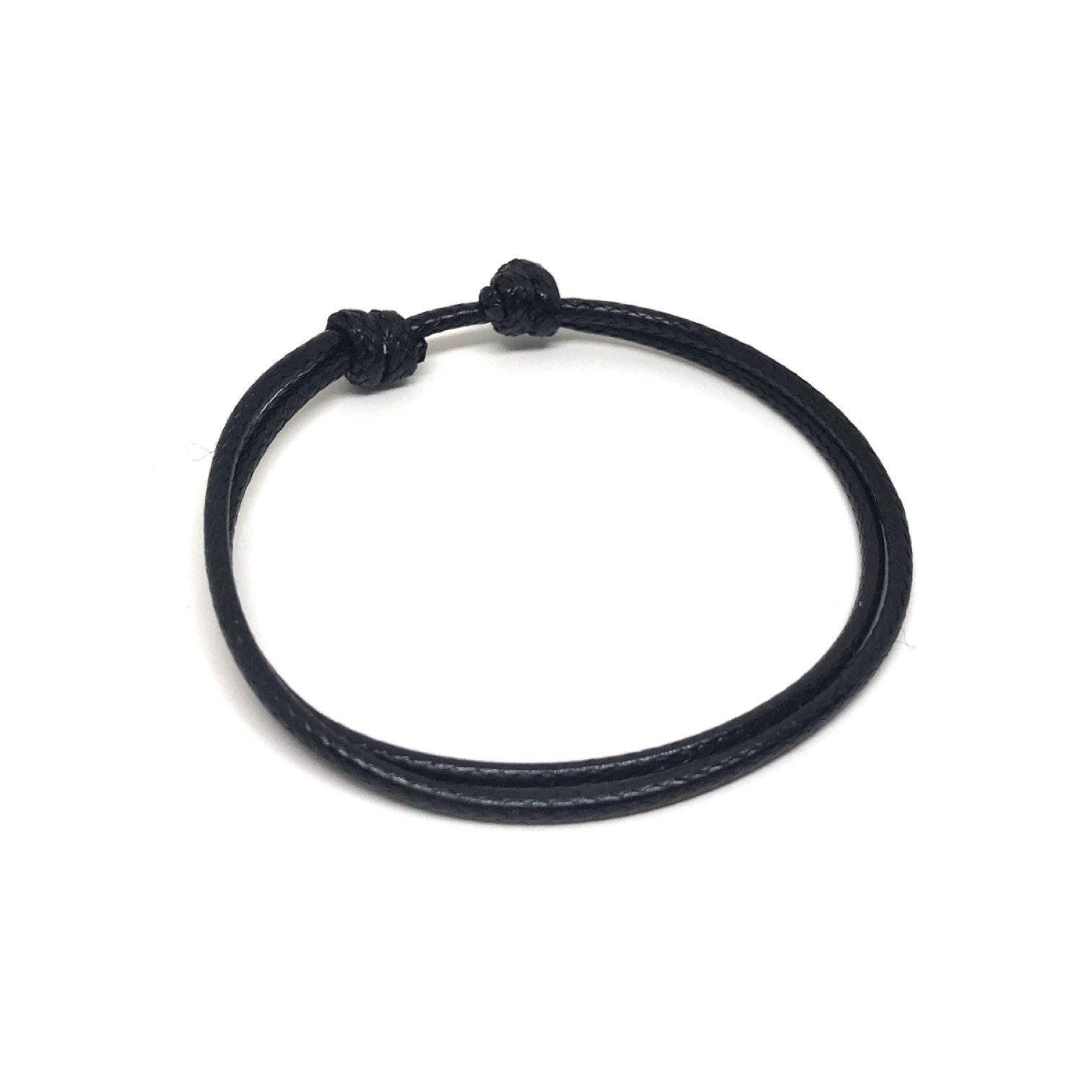 String Bracelet Minimalist Bracelet 2mm Black Anklet - Etsy