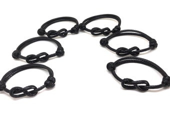 Initials Black Infinity Family Bracelets
