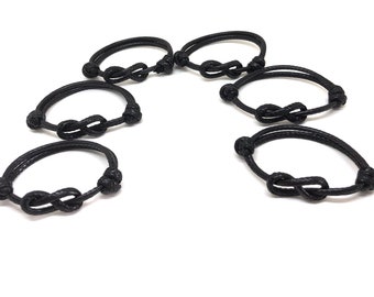 Infinity Knot Bracelet Black, Family Couples Matching Bracelets, Eternity Infinite
