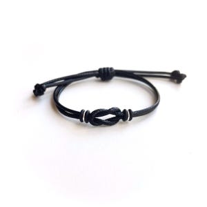 Celtic Knot Bracelet, Black Waxed Cord Bracelet, Boys Bracelet, Adjustable Bracelet, Infinity Bracelet, Unisex, Family Bracelets