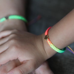Family Bonding Bracelets, Colorful Rainbow, Matching Heart Charms image 7