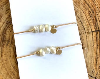 Mother Daughter Bracelet Set, Freshwater Pearls, Mother's Day Gift
