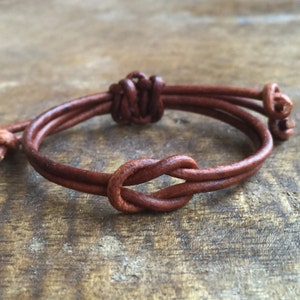 Boys Bracelet, Brown Leather Bracelet, Girls Bracelet, Boys Favors, Children Bracelets, Celtic Knot, Kids Party Favors image 3