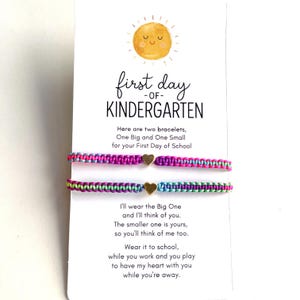Kindergarten Bracelet Set for Mom and Child | First Day of School Gift | Mommy and Me Back to School Bracelet | Separation Anxiety Gift
