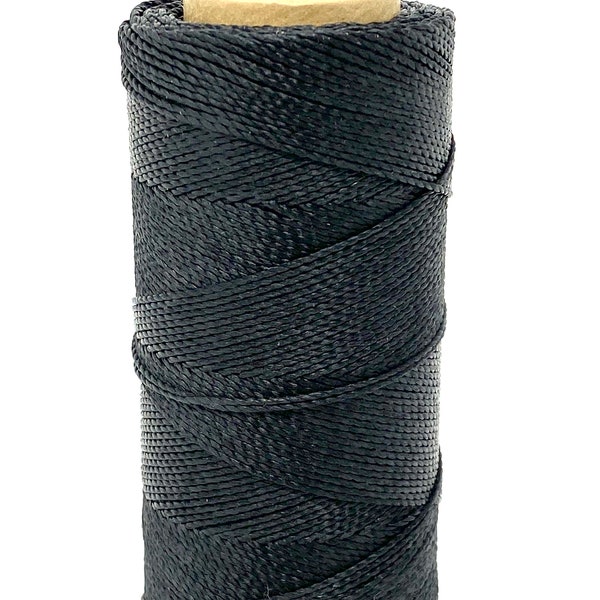 Linhasita gewachste Schnur 1 mm schwarz Makramee PE-4/100G TEX 595 COR Preto 168 Meter