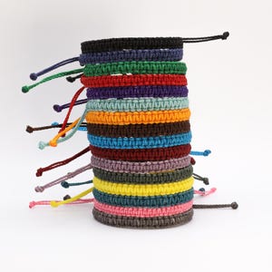 Bracelet de l&#39;amitié tressé en macramé Bracelet réglable étanche Noir bleu vert rouge orange marron jaune sarcelle turquoise